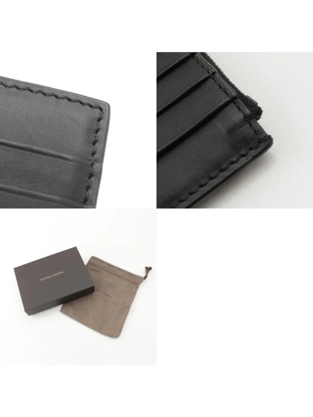 Bottega Veneta Leather Intrecciato Fragment Case Card Black